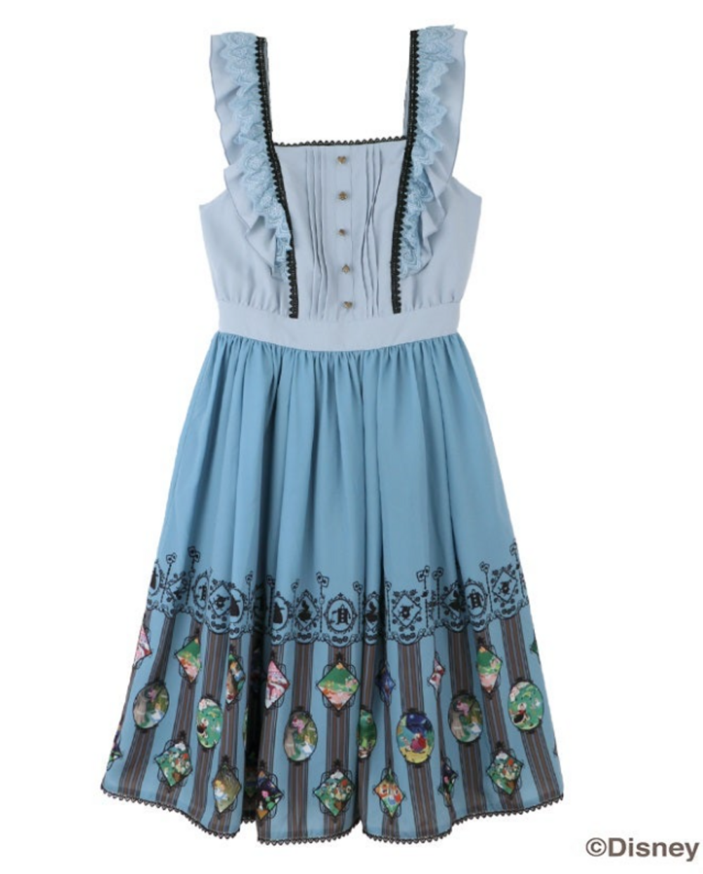 Axes Femme Disney Collab Poetic Wonderland Blue Alice Dress NWT